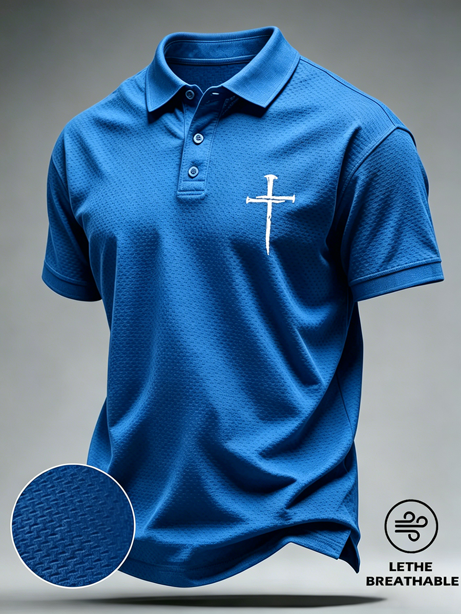 Faith Cross Breathable Hole Fabric Business Polo Shirt