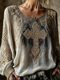 Women'S Faith Printed Casual Round Neck Top