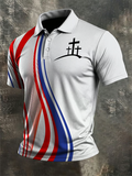 Men's Casual Faith Print Polo Shirt