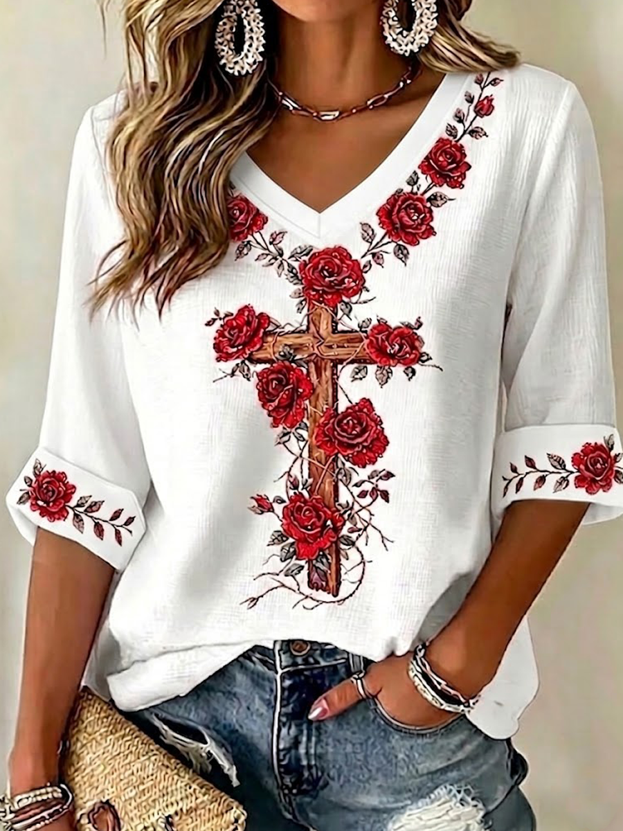 Women's faith casual lace top