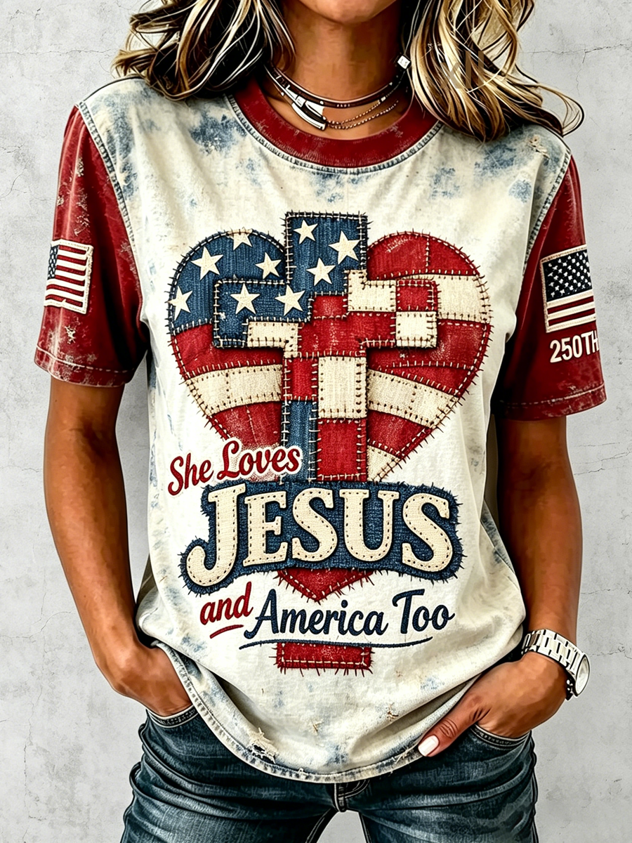 250th Anniversary Faith Printed Top for American Women