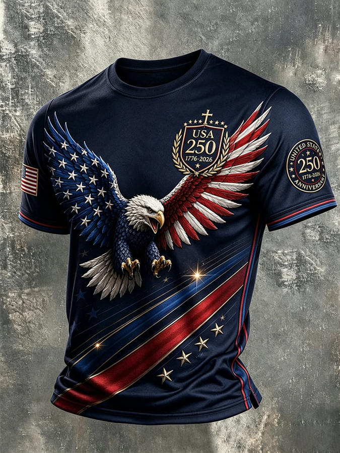 Men's USA 250th Anniversary Short-Sleeve Crew Neck T-Shirt