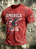 250Th Anniversary Bald Eagle Washed Round Neck T-Shirt From The United States