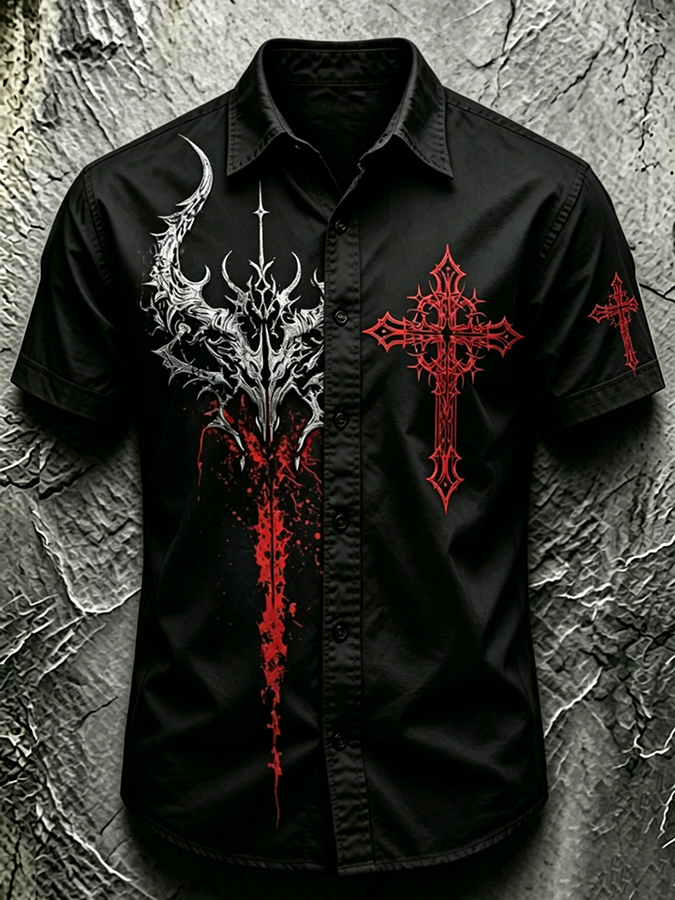 Men's Faith Cross Printed Casual Shirt