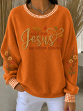 Women's Letter Floral Pattern Comfortable Round Neck Sports Shirt