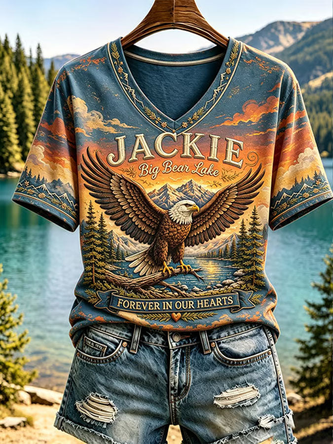 Women'S Eagle Print Short-Sleeve T-Shirt