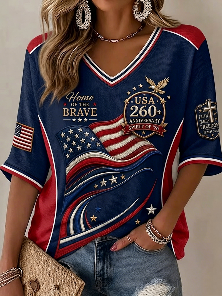 Women's Casual USA 250th Anniversary Graphic T-Shirt