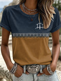 Women'S Retro Western Faith Print T-Shirt