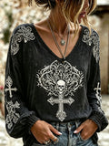 Retro Viking Style Faith Printed Women'S Shirt