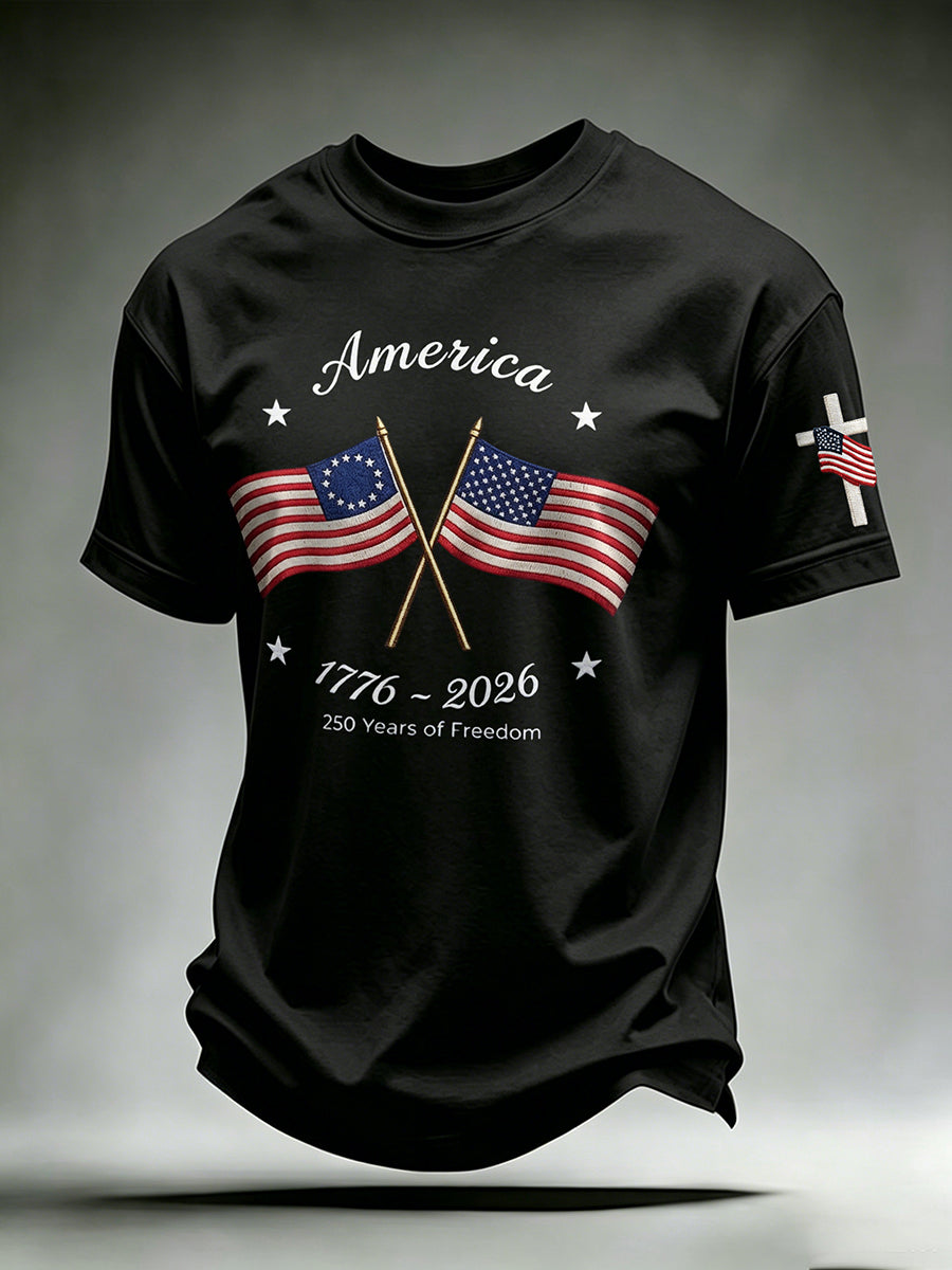 Men's 250th Anniversary Print Crew Neck T-Shirt