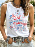 Women's God Shed His Grace On Thee Printed Tank Top