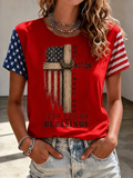 Women'S Flag 250Th Anniversary Printed Short Sleeve T-Shirt