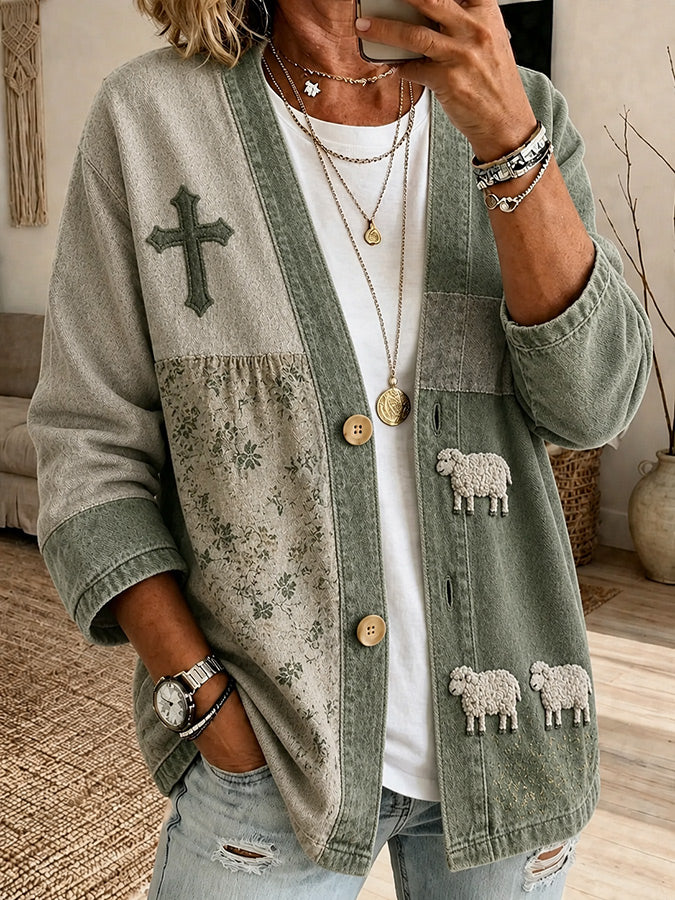 Women's Faith printed casual cardigan