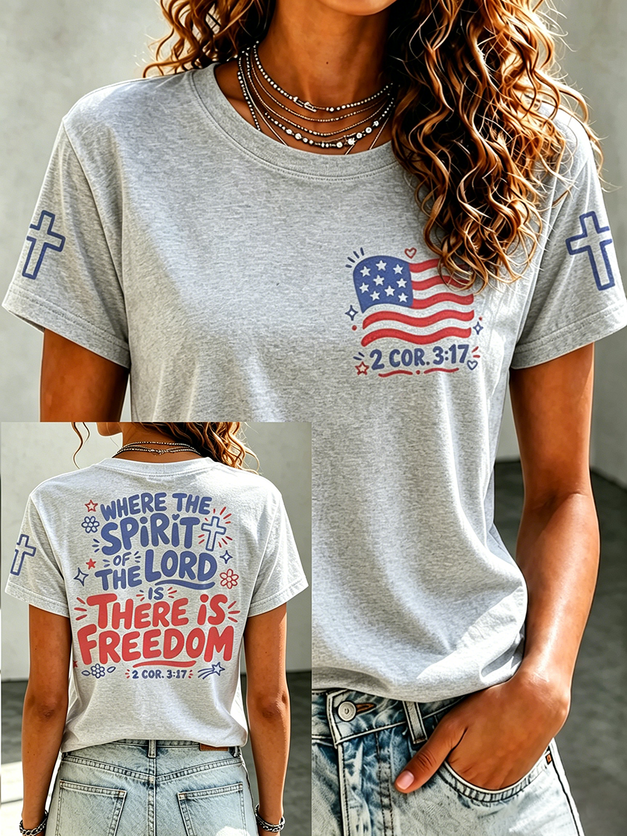 American Faith Jesus Memorial Printed Casual T-Shirt