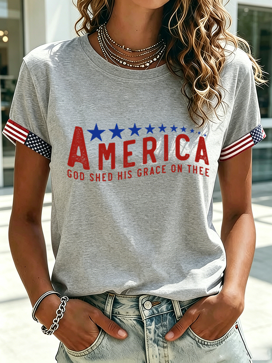 God In America Bestows His Grace Upon You With A Letter T-Shirt