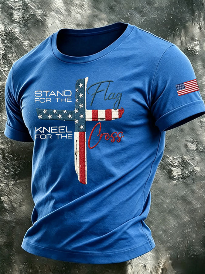 Men's Vintage Stand For The Flag Casual T-shirt
