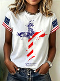 Women's Religious Beliefs American Flag 250th Anniversary Print Casual Top