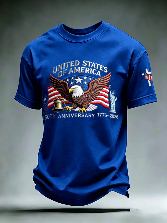 Men's America Flag Print Short Sleeve T-Shirt