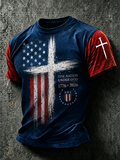 Men'S Faith Cross Printed Casual T-Shirt
