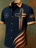 Men's Faith Cross Printed Casual Shirt