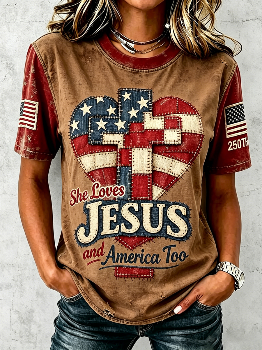 250th Anniversary Faith Printed Top for American Women