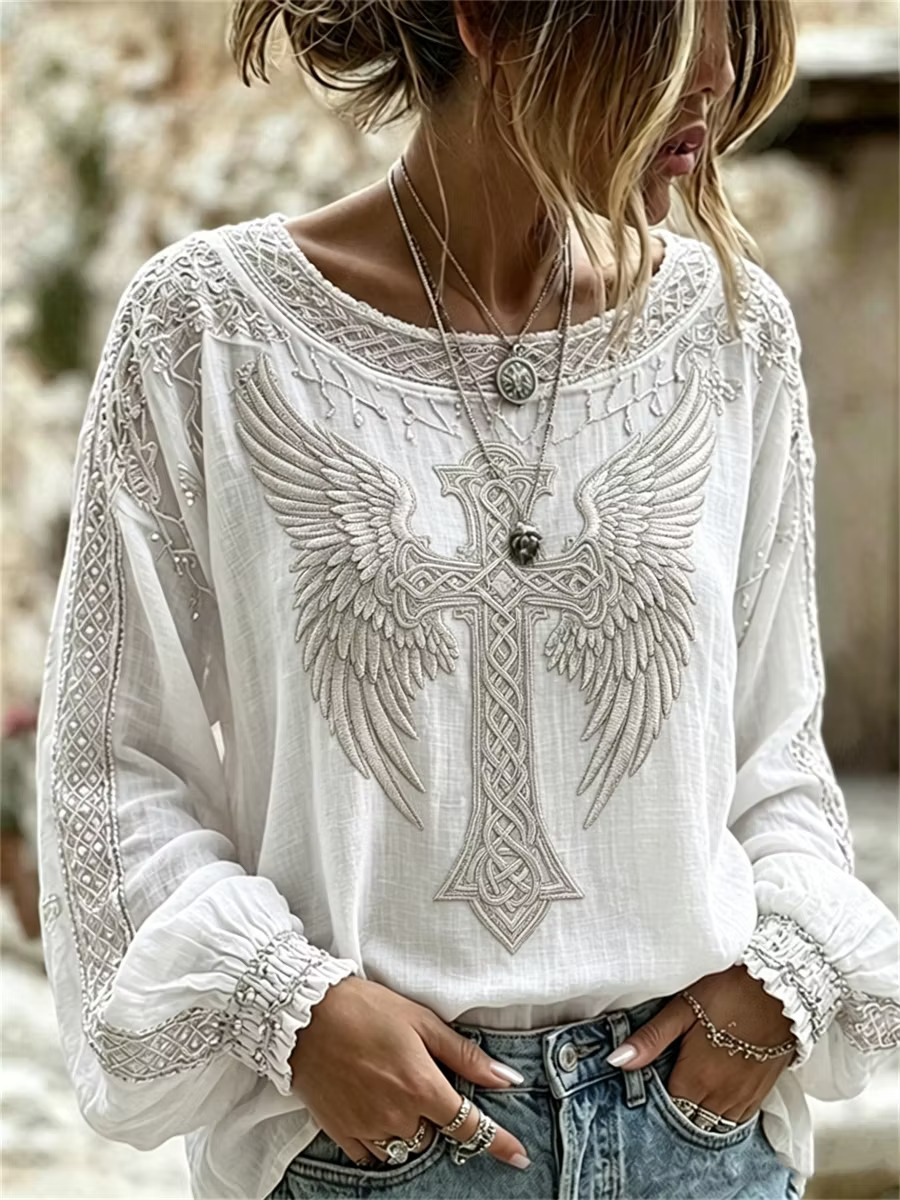 Women'S Faith Printed Casual Round Neck Top