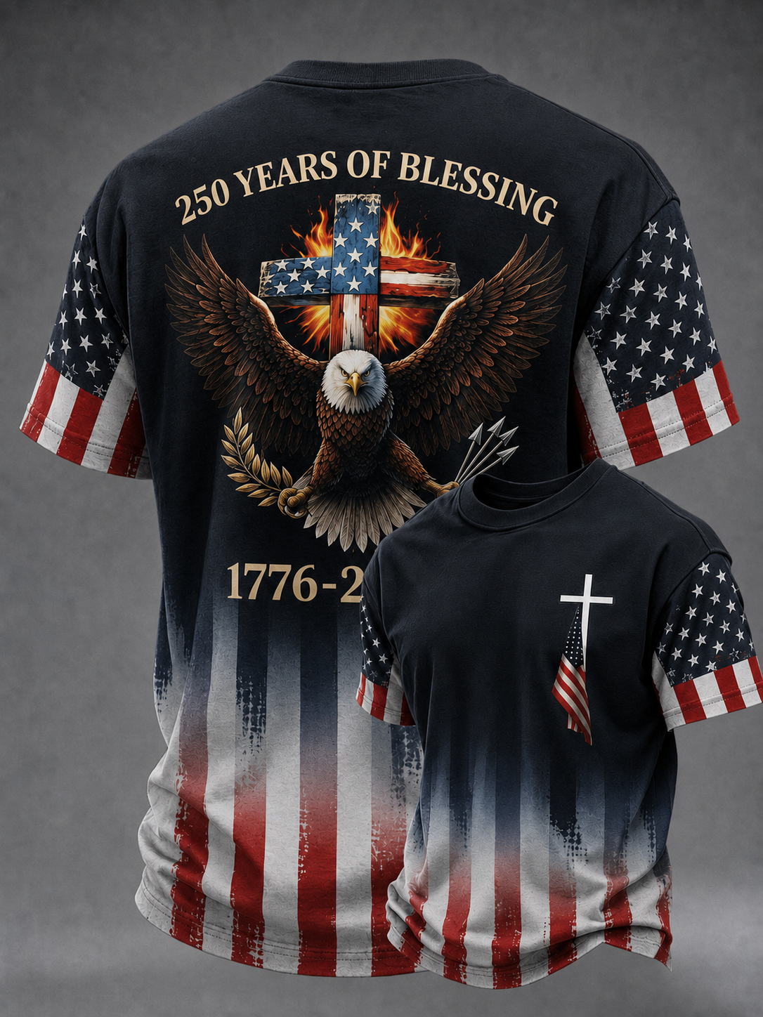 Men's 250th Anniversary Print Crew Neck T-Shirt