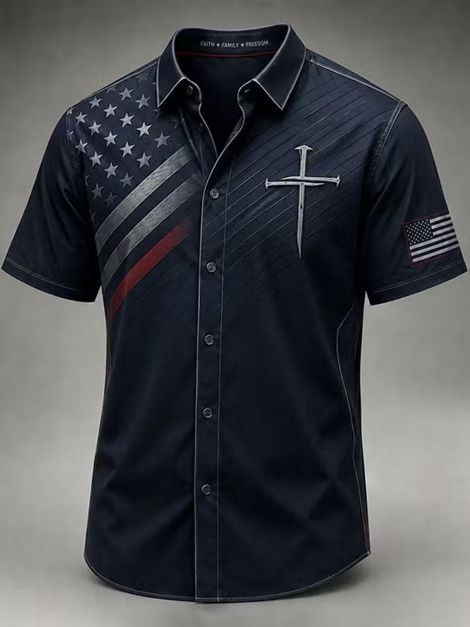 Men'S Faith Printed Casual Collar Shirt