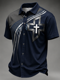 Men's Faith Cross Printed Casual Shirt