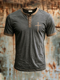 Men'S Faith Cross Henry Button Top
