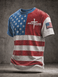 Men'S Faith American Flag Printed Short Sleeved T-Shirt