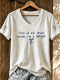Women's Casual Jesus Faith Printed T-Shirt