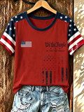 Women'S Faith American Flag Printed Casual T-Shirt
