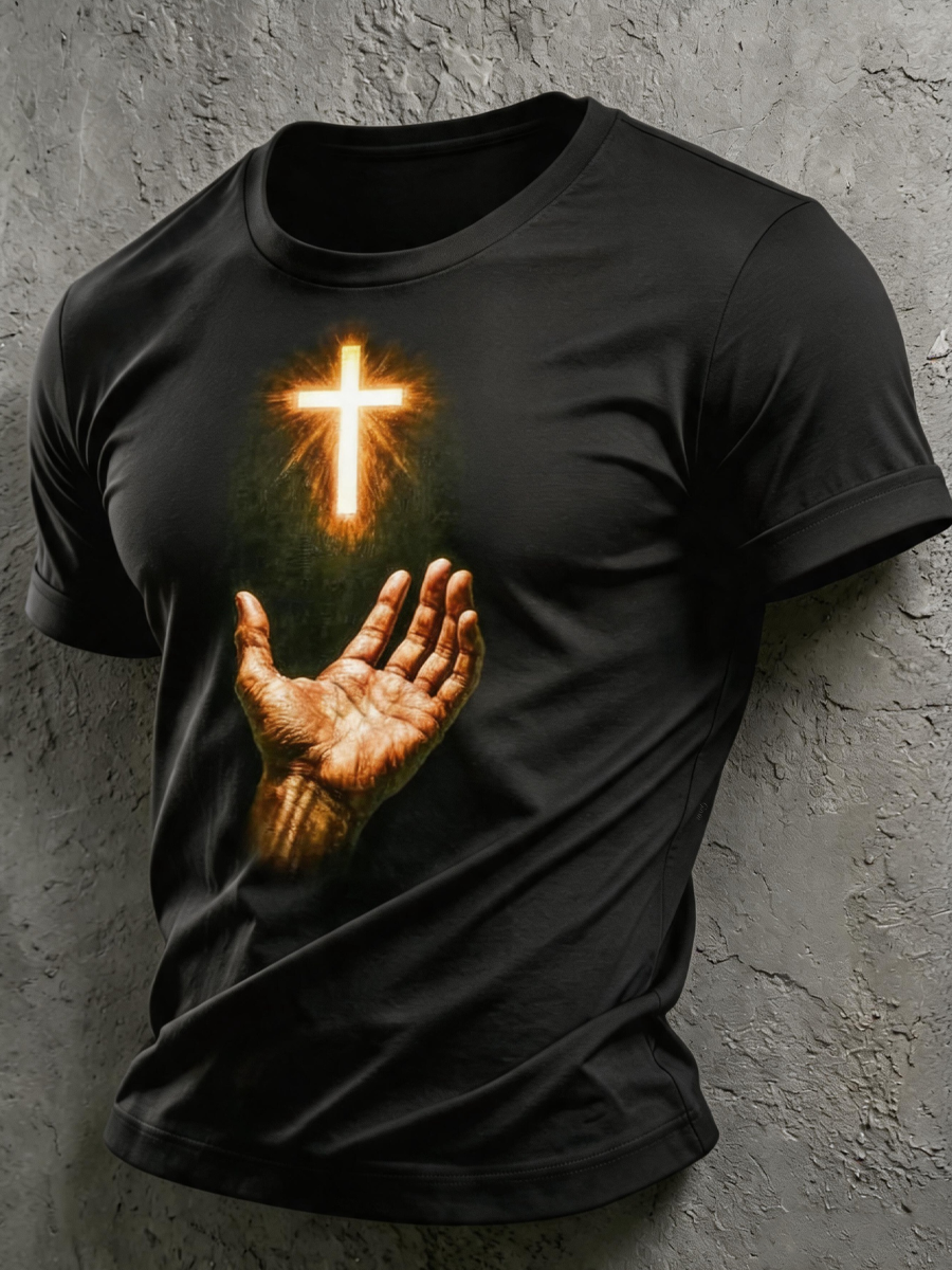 Men'S Faith Cross Printed Casual T-Shirt