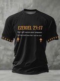 Men's Christian Jesus Cross Print Short Sleeve T-shirt