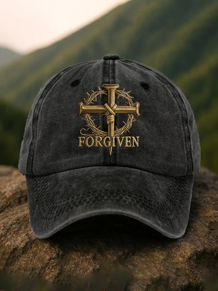 Unisex Forgiveness Cross Faith Print Hat