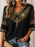 Women's Religious Beliefs Waffle V-neck T-shirt