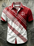 Religious Belief Cross Embroidery Printed Lapel Shirt
