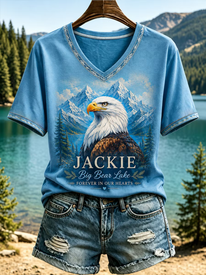 Women'S Jackie Memorial Forever In Our Hearts Print Casual T-Shirt