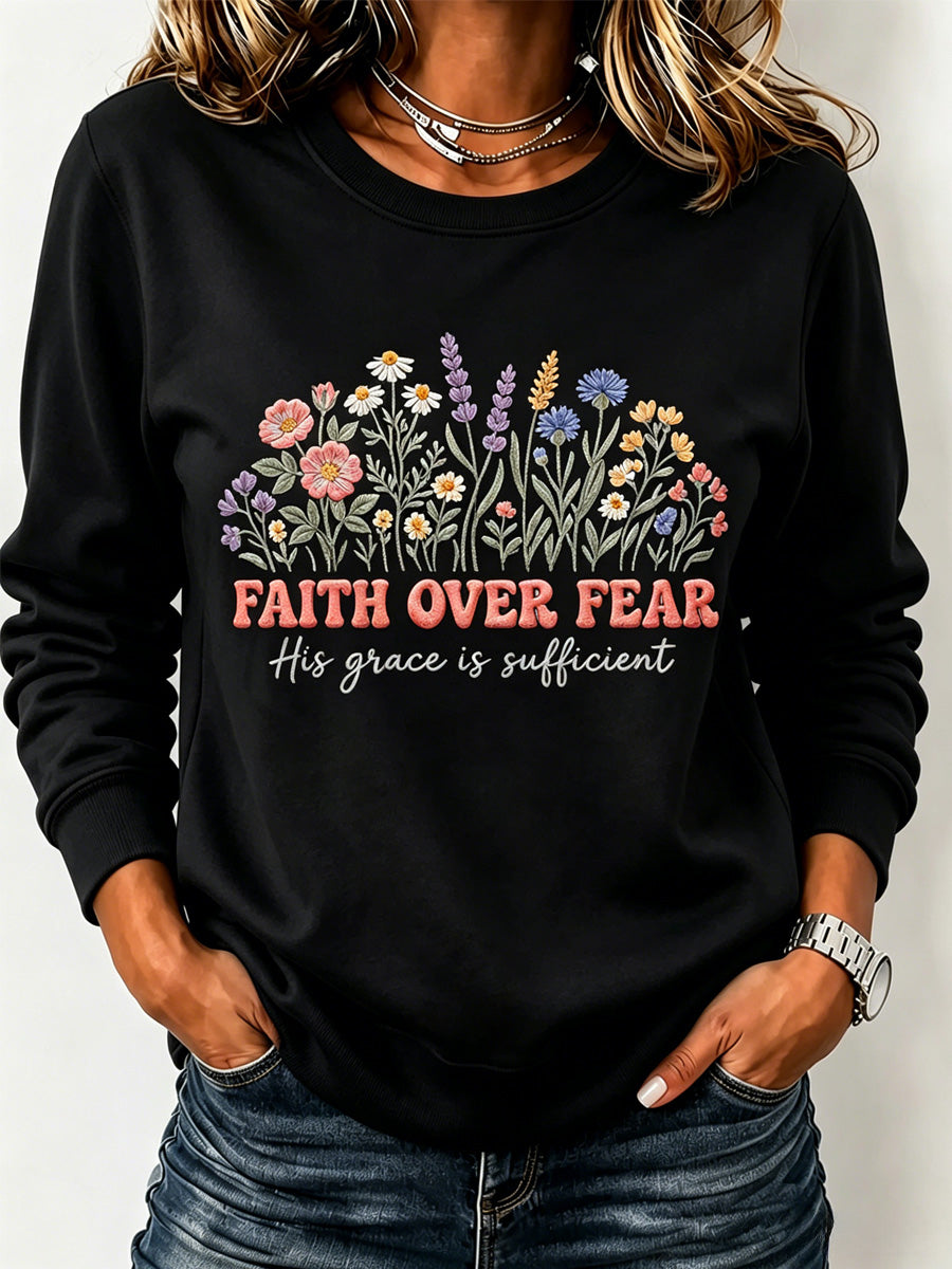 Women's Faith Floral Print Casual Short Sleeve Top
