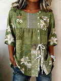 Women'S Retro Floral Print Top