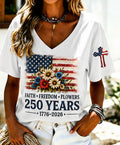 Women' S FAITH-FREEDOMFLOWERS Flower Print Printed T-Shirt