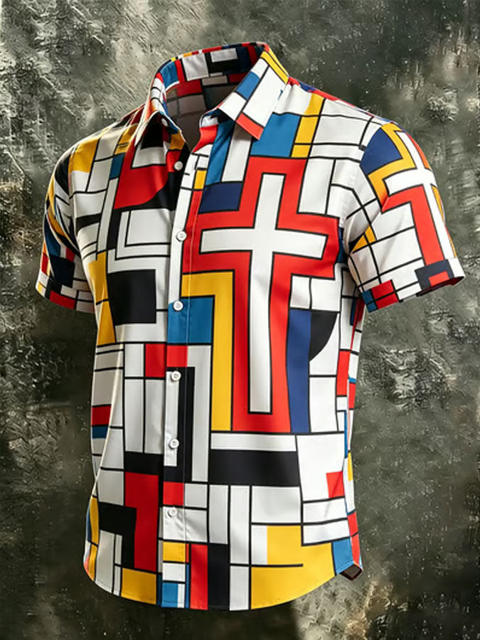 Men's Faith Cross Printed Casual Shirt