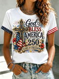 Women'S Casual Patriotic T-Shirt