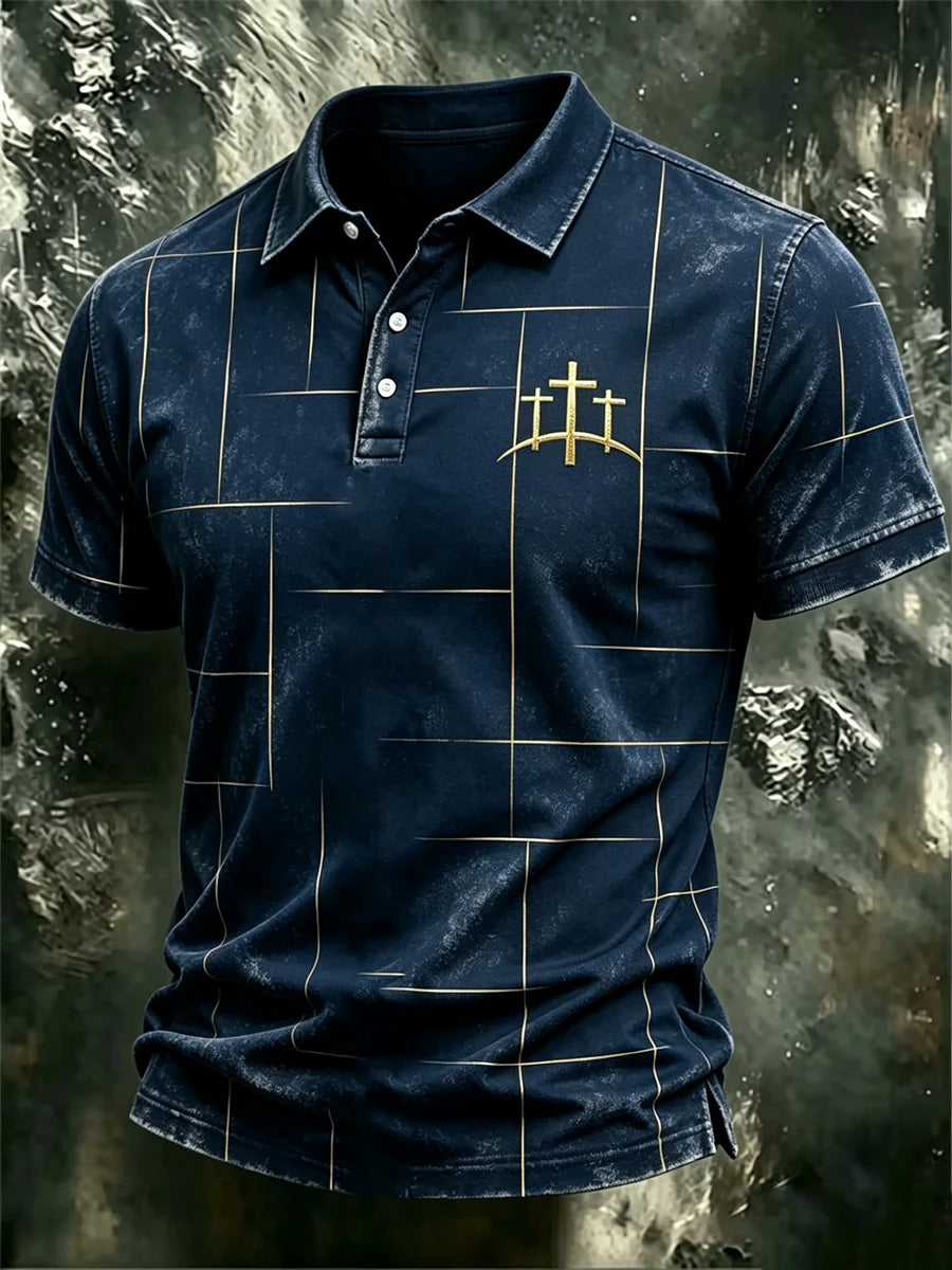Faith Cross Commemorative Printed Polo Shirt