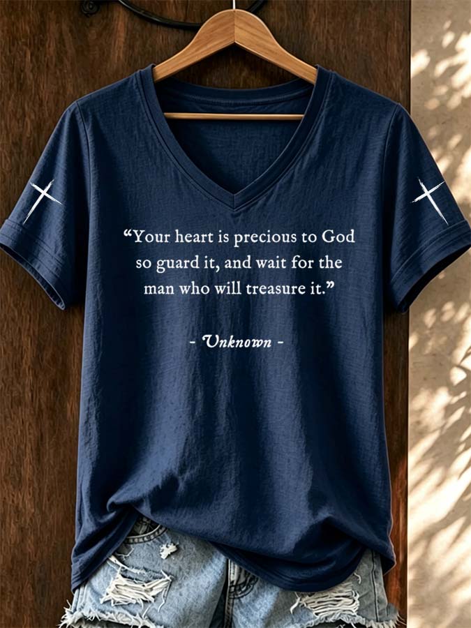 250Th Anniversary Cross Printed V-Neck T-Shirt From The United States