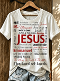 Women'S Jesus Print Casual Round Neck T-Shirt