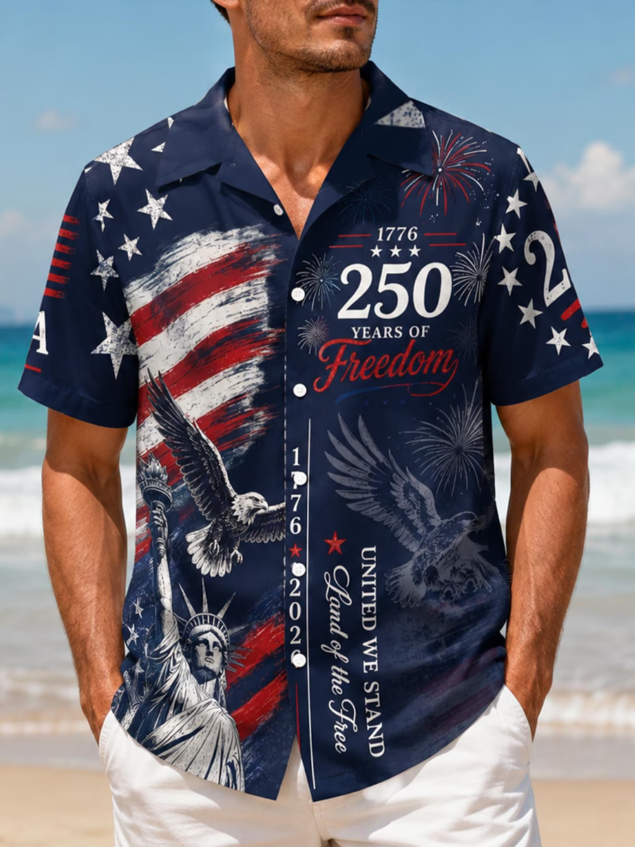 USA 250Th Anniversary Mens Hawaiian Shirt