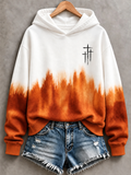 Women'S Casual Cross Hooded Sweatshirt