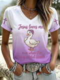 Women's American Faith Theme Printed T-shirt